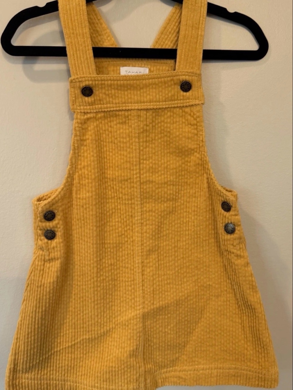 Girl’s 4T Tahari Mustard Corduroy Overalls Dress Detail Buttons